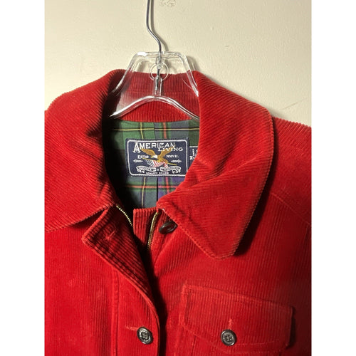 American Living Single Breasted Corduroy Jacket Women's Size M Rust Orange