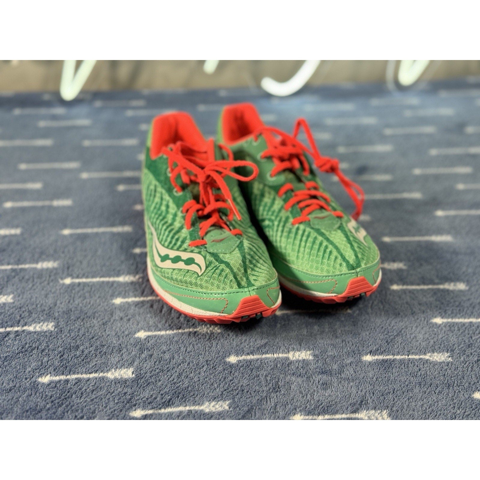 Saucony Endorphin Kilkenny XC5 Spike Women 10 Men 8.5 Green Red Aqua Vizi Coral