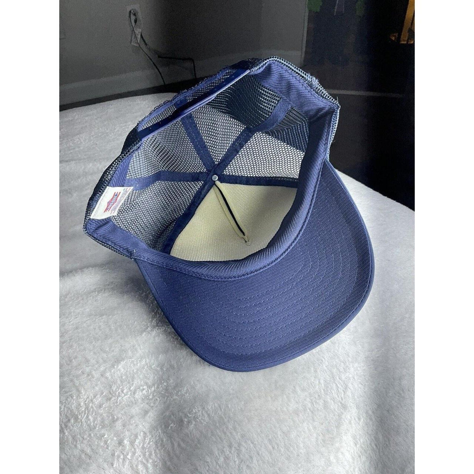 Vintage Atlanta Tire Specialist Bandog Blue Mesh Snapback Trucker Hat Nissin Cap
