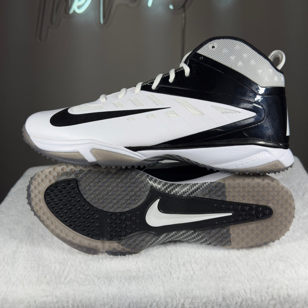 Nike Alpha Menace Mid Football Cleats White Black 527879-100 Mens 17