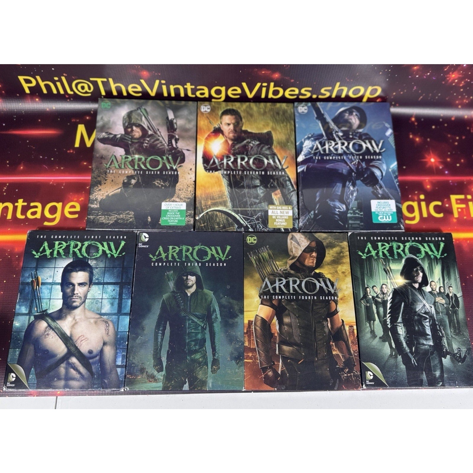 Arrow Complete Seasons 1-7 DVD Lot S1-S3 Sealed S4-S7 Like New DC CW TV Series