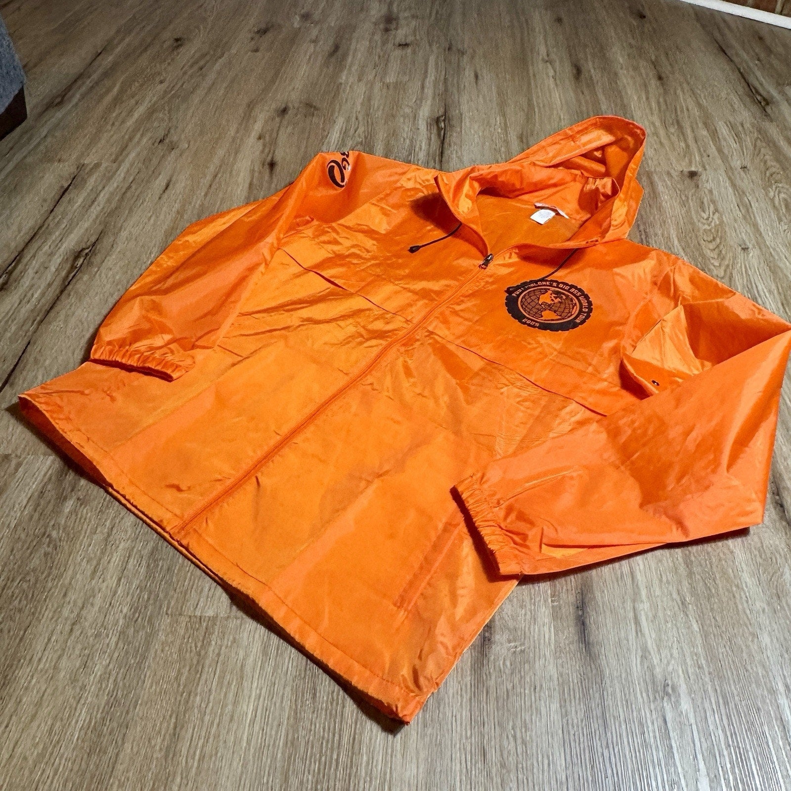 Rare Post Malone Big Ass World Tour 2025 PRG Crew Windbreaker Jacket L Orange