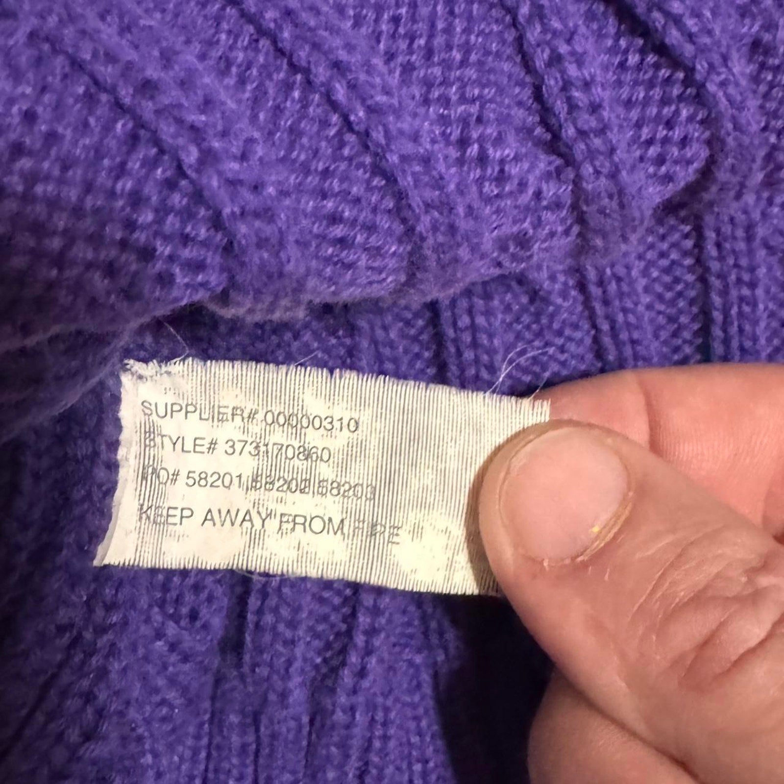 Ralph lauren purple cable knit