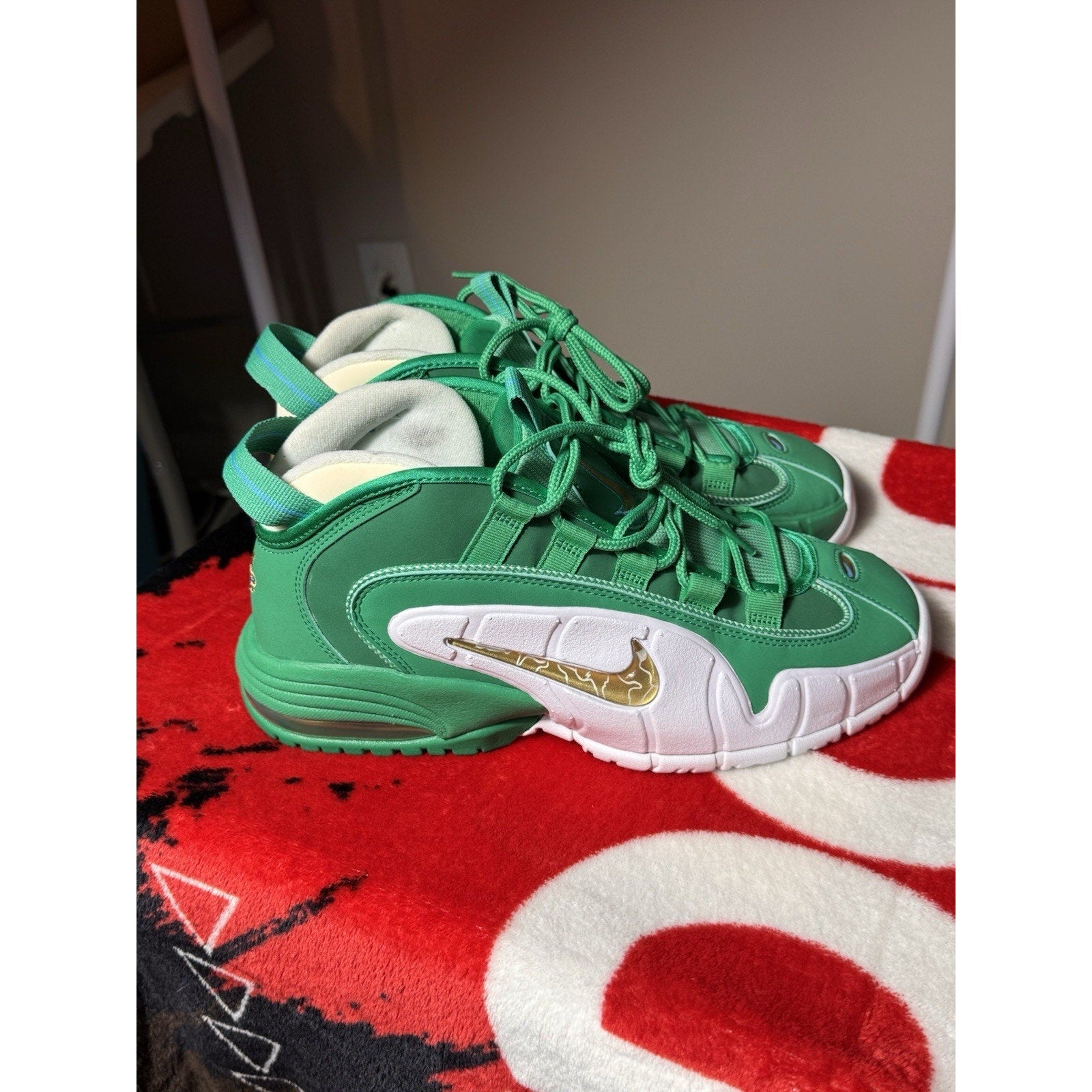 Nike Air Max Penny 1 Stadium Green Metallic Gold White FQ8827-324 sz 9.5 Men's