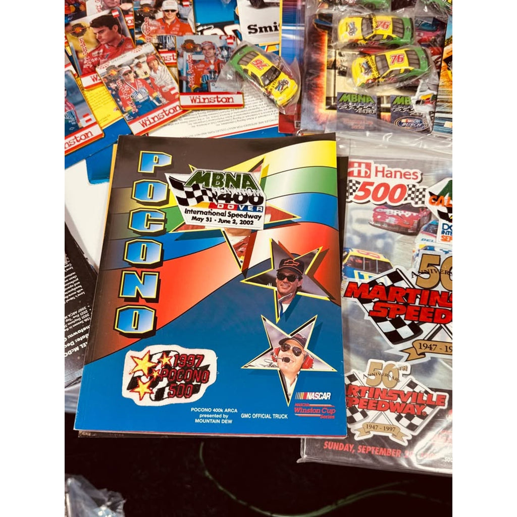 Vintage NASCAR Memorabilia Collection Lot Jeff Gordon Mark Martin Daytona Diecast Programs Pins Patc