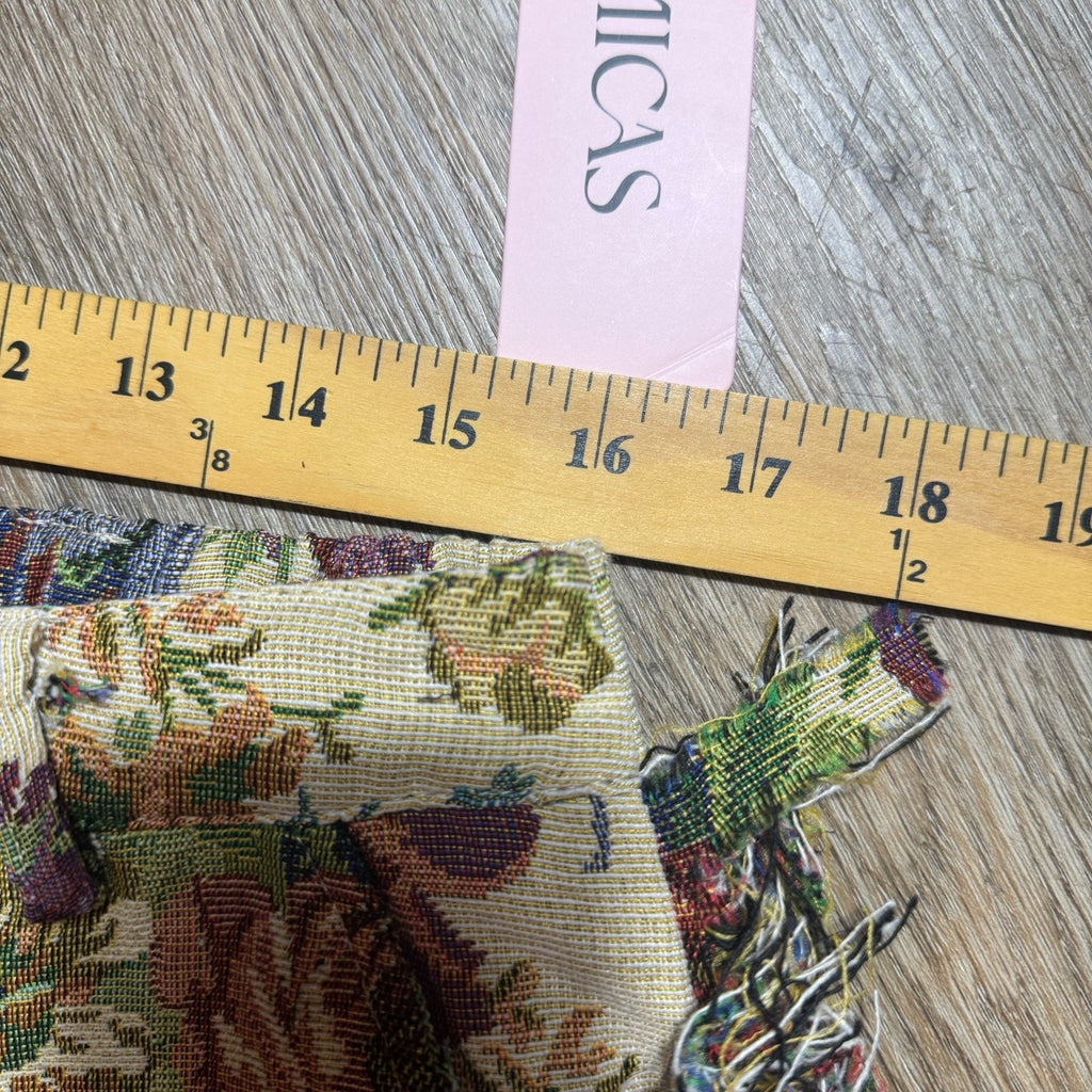 NWT MICAS Floral Tapestry Jacquard Fringe Cargo Pants Rave Bandeau Set Womens L