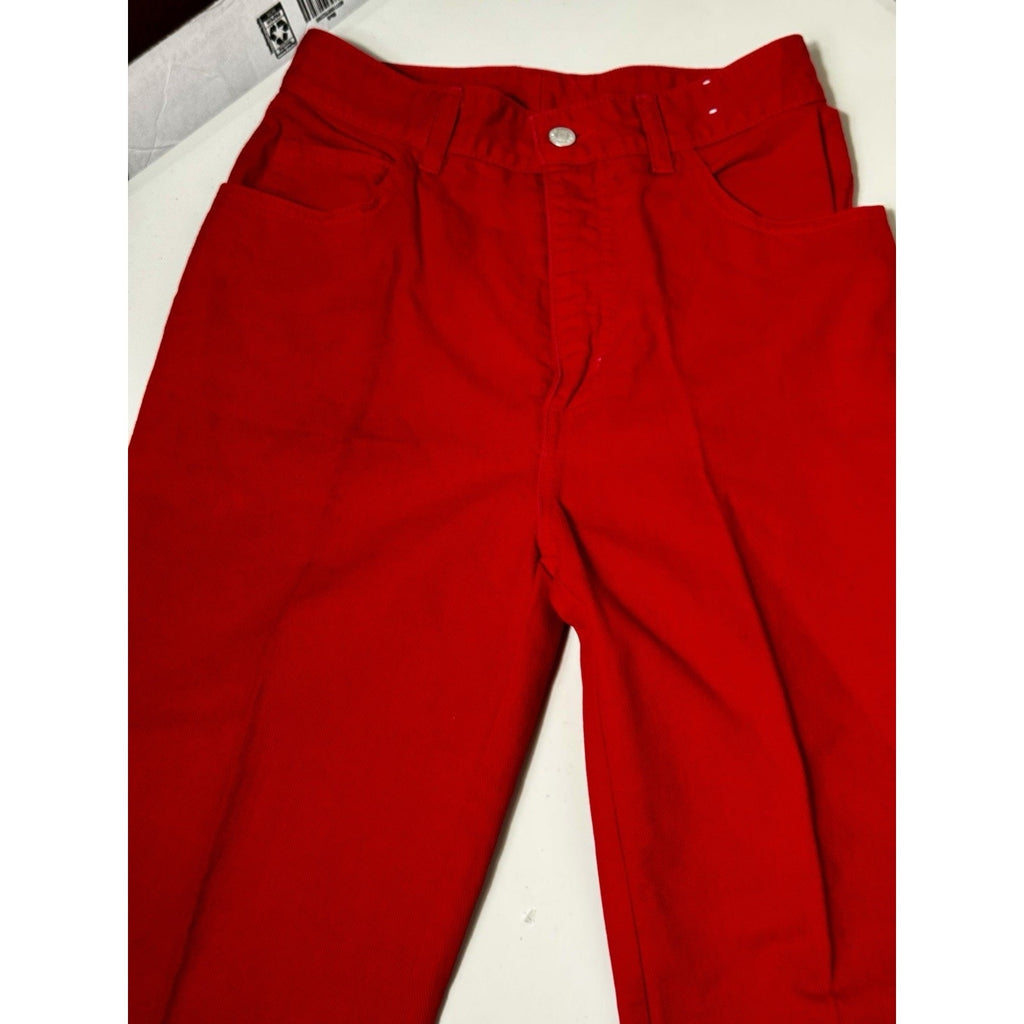 Rare 90 JUST USA Red High Waist Straight Leg Jeans Sz 9 ~ 27” Waist Made in USA