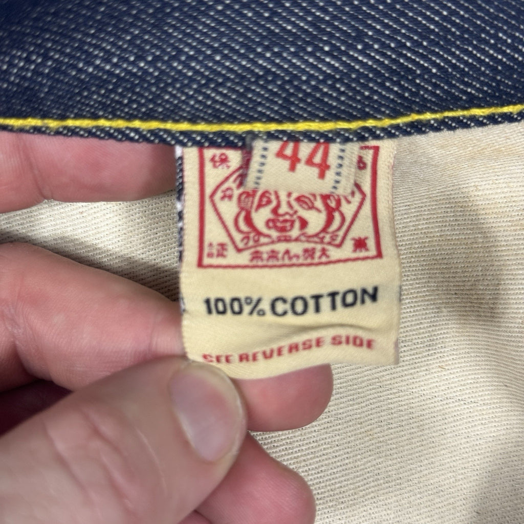 Vtg Y2K Evisu No.2 Lot 0001 Selvedge Denim Jeans Japan Button Fly Baggy 44x36