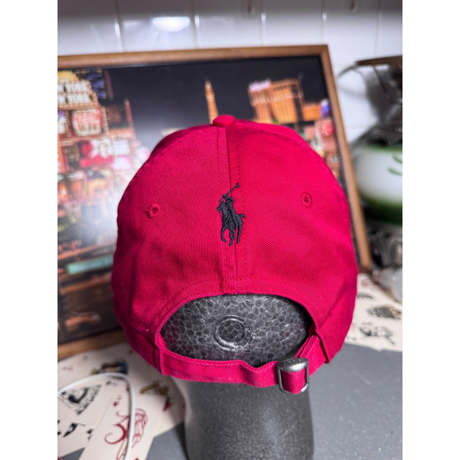 Rare Atlanta Exclusive Polo Ralph Lauren Polo Bear ATL Strapback Hat Red Dad Cap