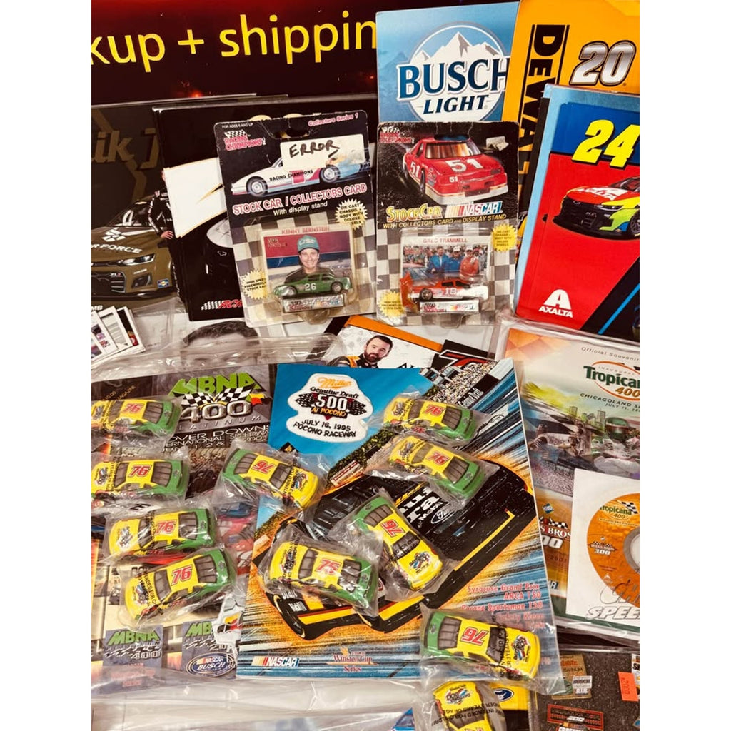 Vintage NASCAR Memorabilia Collection Lot Jeff Gordon Mark Martin Daytona Diecast Programs Pins Patc