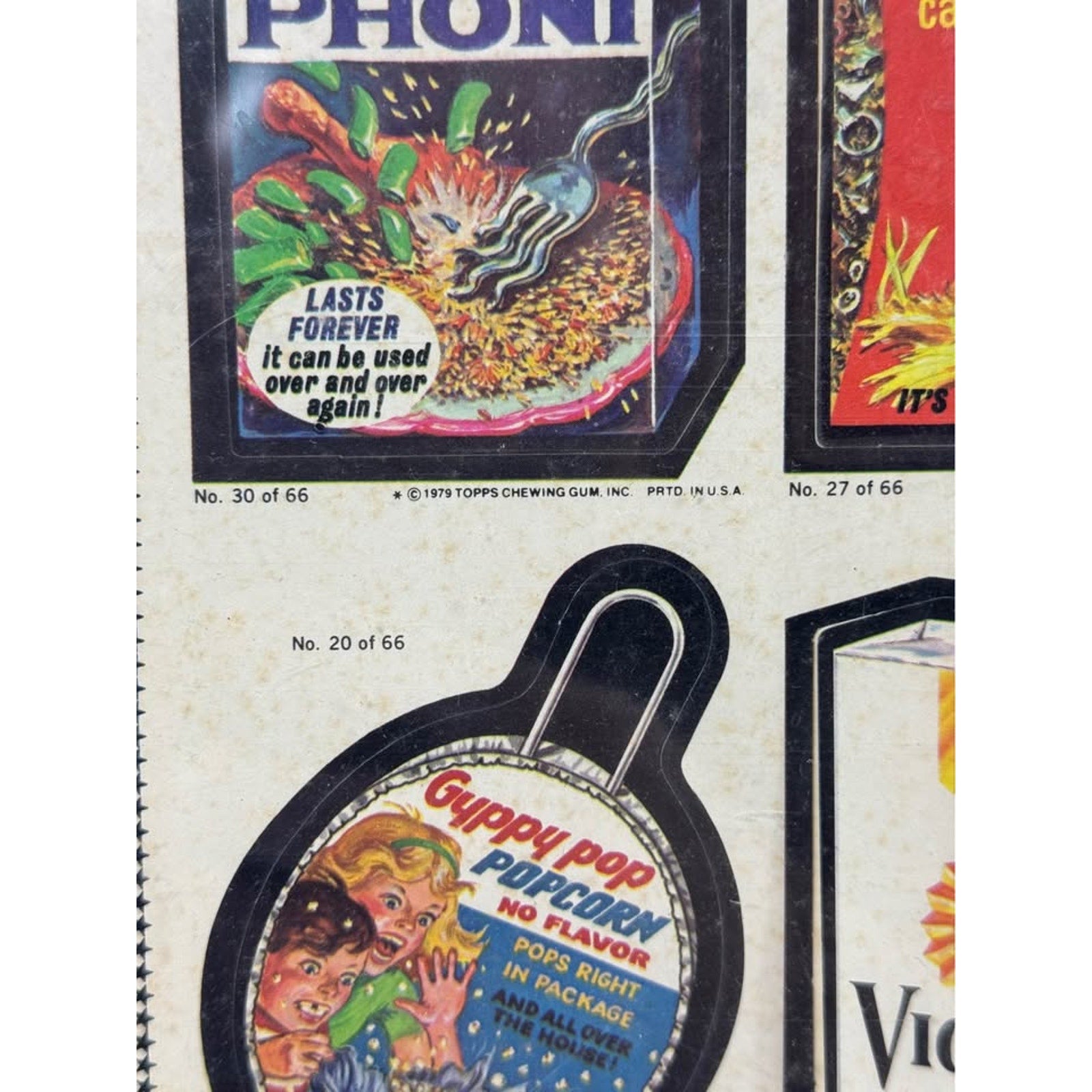 Original 1979 Topps Wacky Packages Cards Uncut Sheet Vintage Display 66 Labels