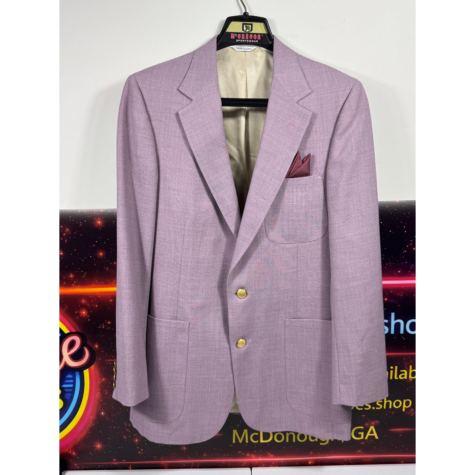 Vintage Alexander Julian Colours Lavender Blazer Sport Coat Mens USA Derby Prom