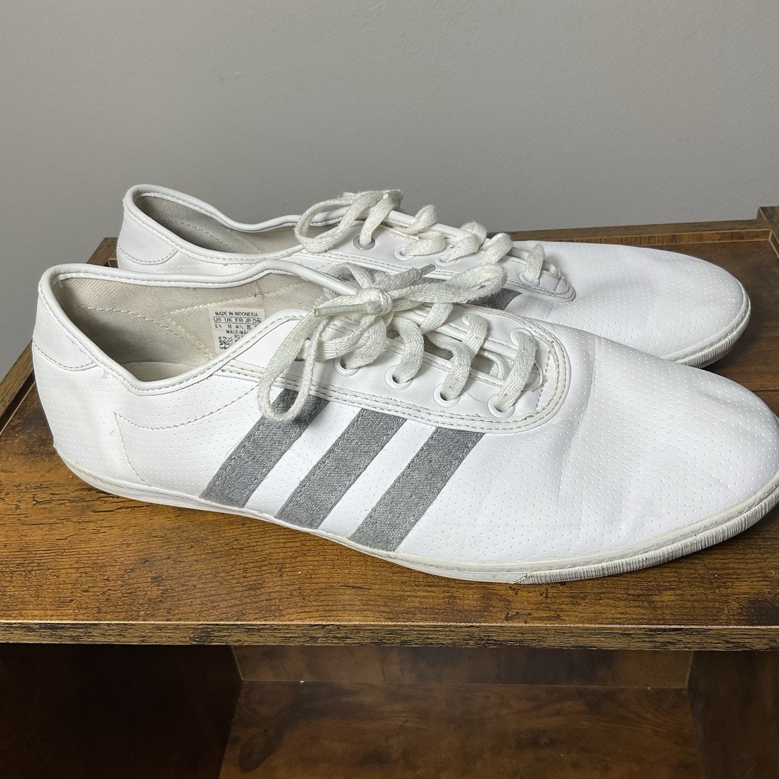 2012 Adidas Originals Adria Lo G62085 White Gray Shoes Men’s 10.5 Retro Trefoil