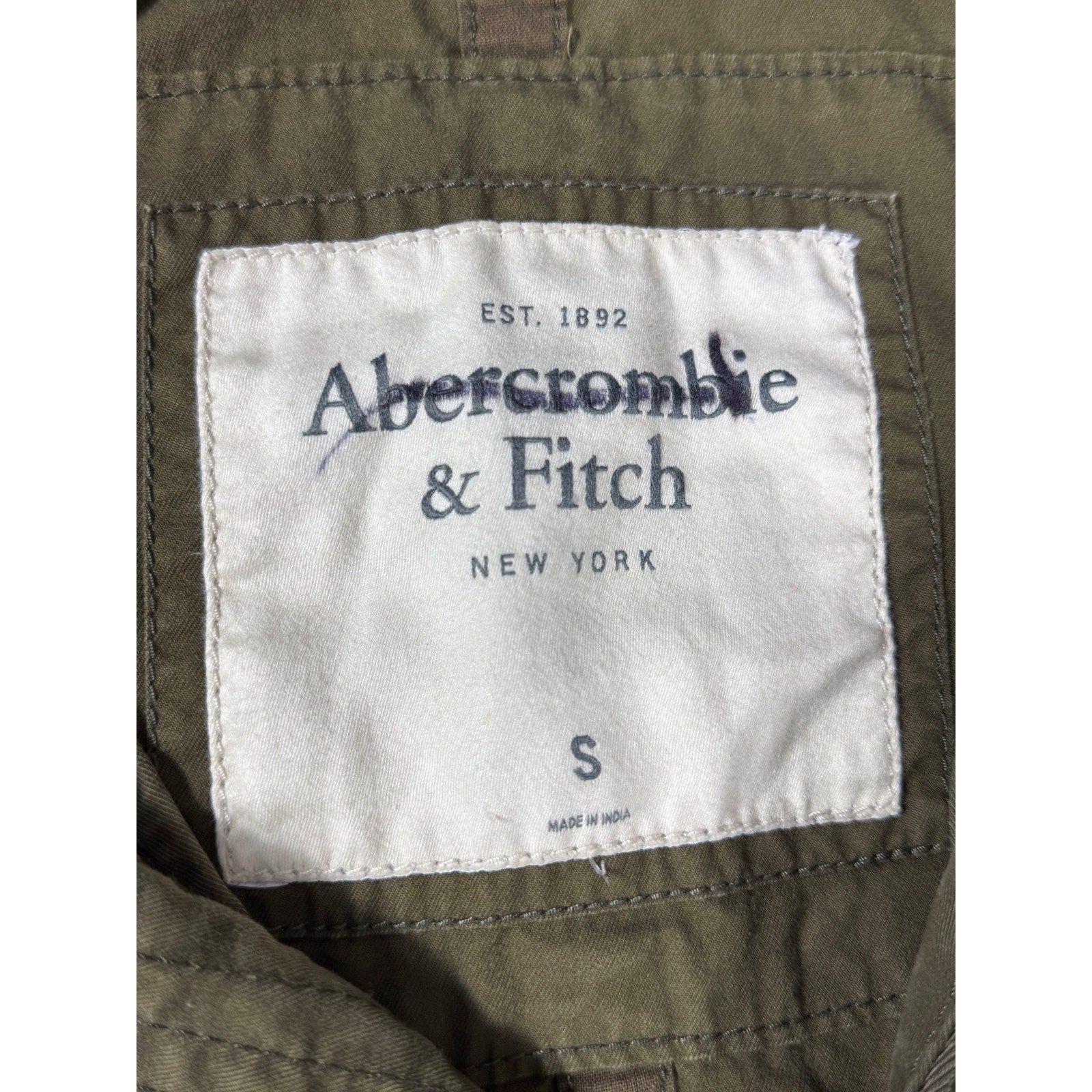 Abercrombie & Fitch Vintage Military Fishtail Parka Jacket Olive Green NWT Small