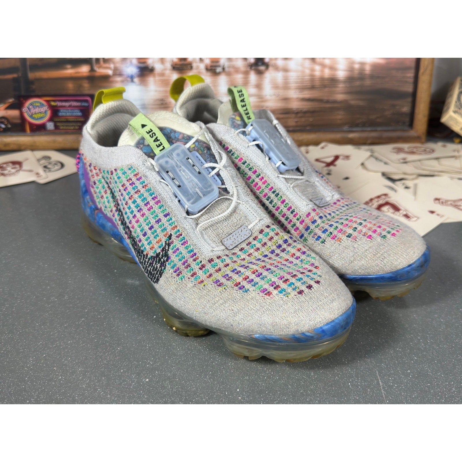Nike Air VaporMax Flyease 2023 Multicolor Knit CJ6741-001 Men 7.5 Running Shoes
