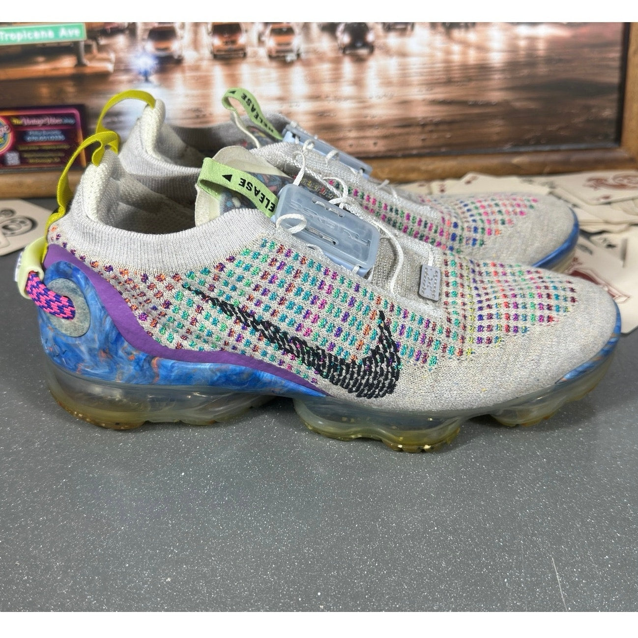 Nike Air VaporMax Flyease 2023 Multicolor Knit CJ6741-001 Men 7.5 Running Shoes