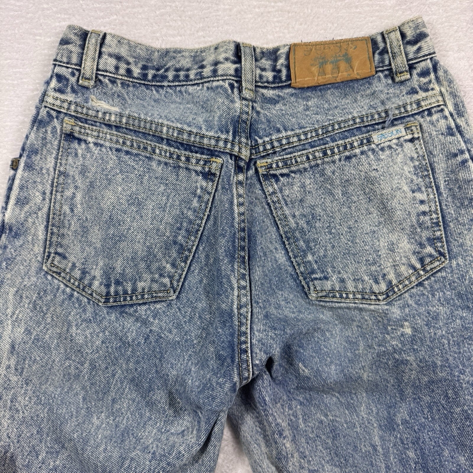 Vtg 1987 Sasson Jeans Womens 27x29.5 Acid Wash High Rise Straight USA 29x32 Mom