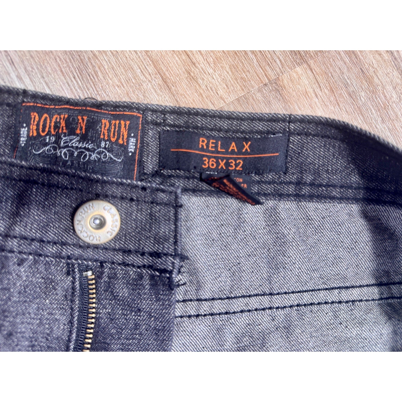 Y2K Rock N Run Relax Fit Baggy Wide Leg Skater Hip Hop Jeans Men’s 36x32