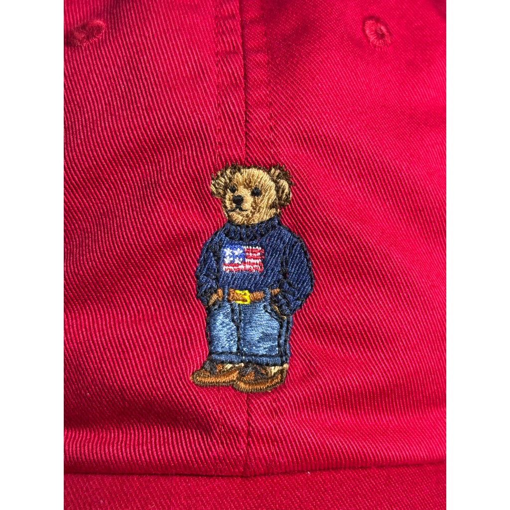 Rare Atlanta Exclusive Polo Ralph Lauren Polo Bear ATL Strapback Hat Red Dad Cap