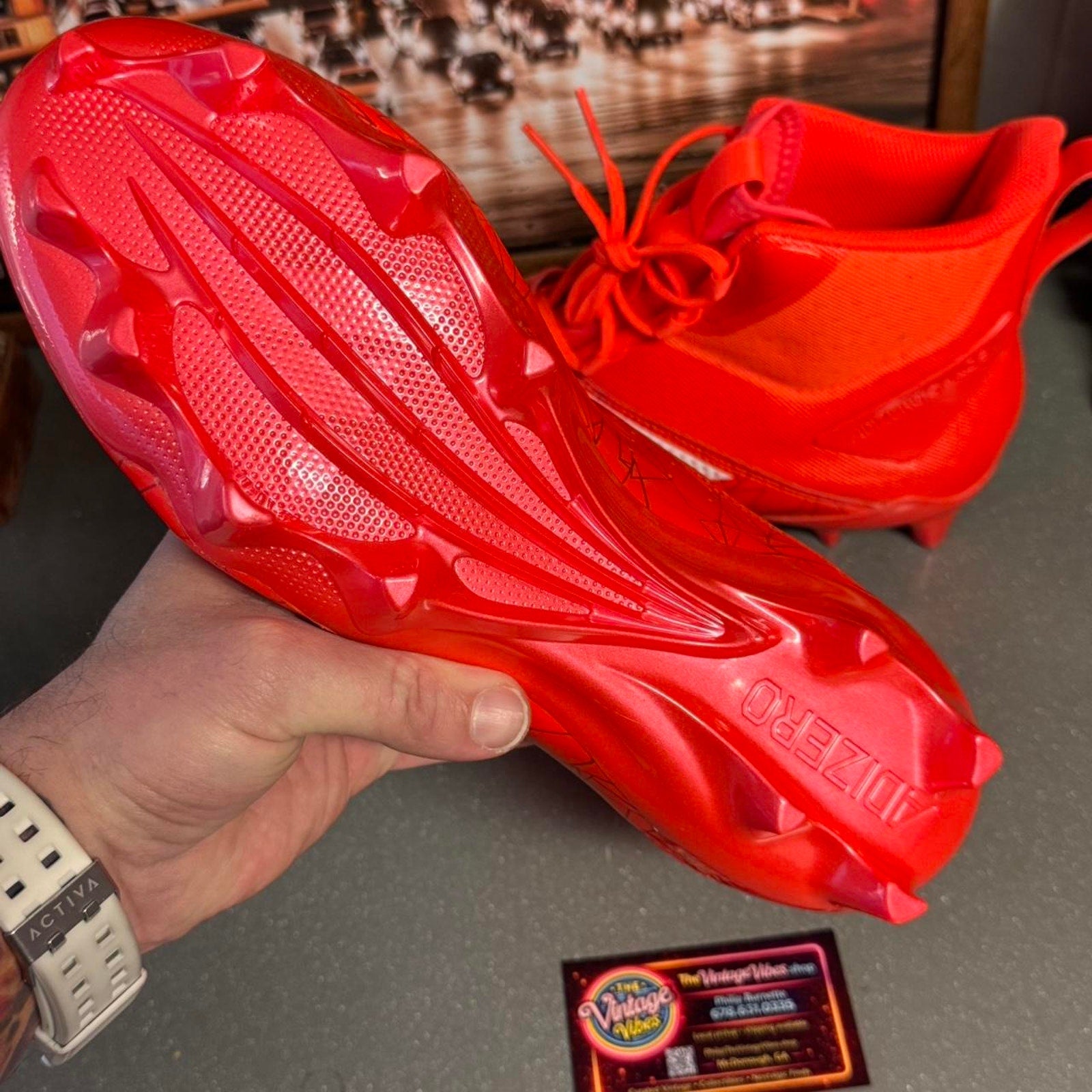 Adidas Adizero Chaos Football Cleats Red White sz 11 Mens New RFID
