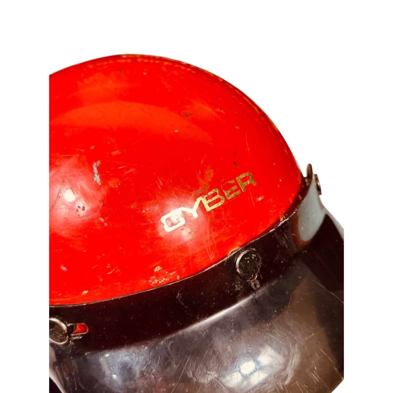 2 Vintage Open Face Helmet Prop Display Lot Retro Biker Garage Decor