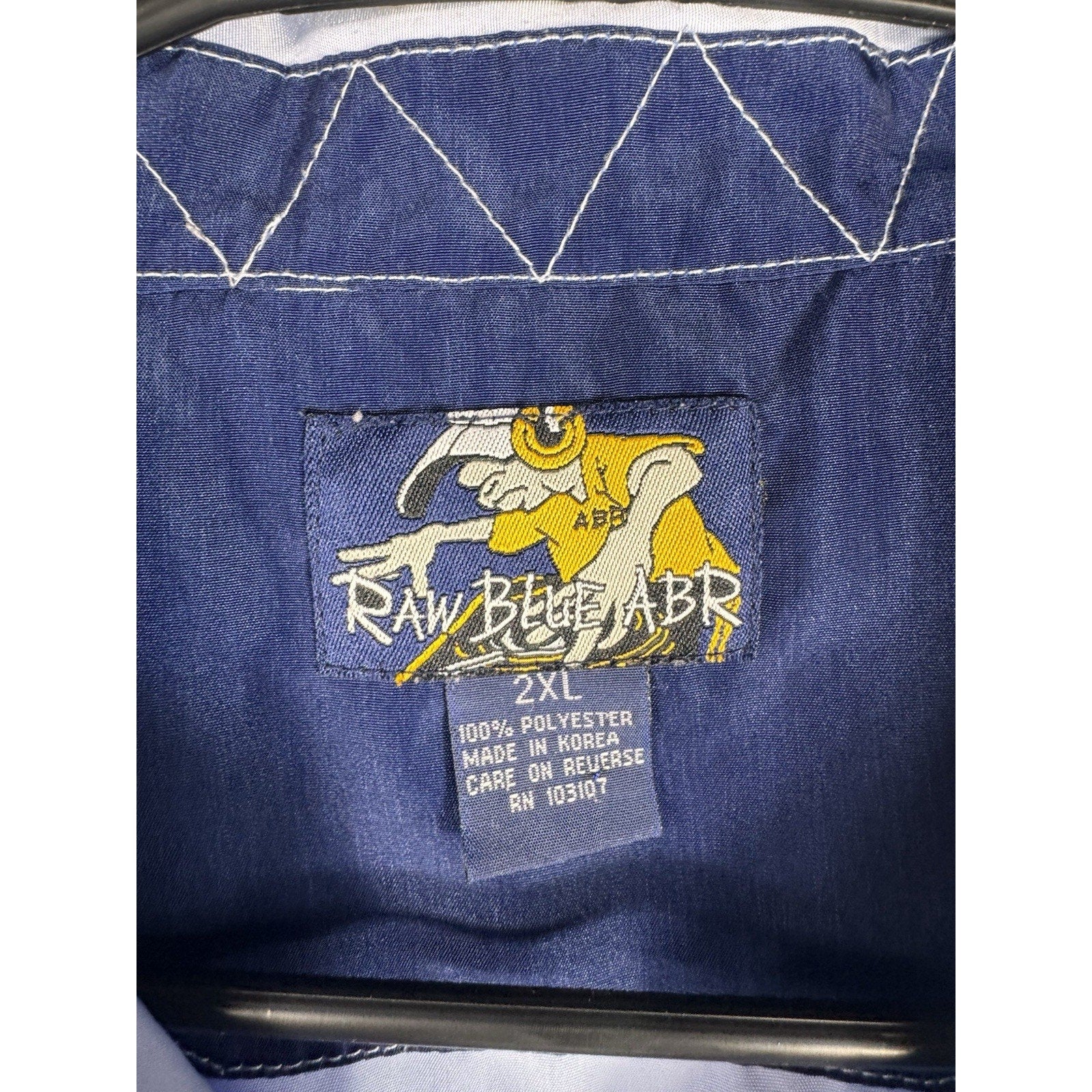 Vtg Y2K Raw Blue ABR All Bad Reversed DJ Button Up Shirt 2XL Graphic 2000s Rare