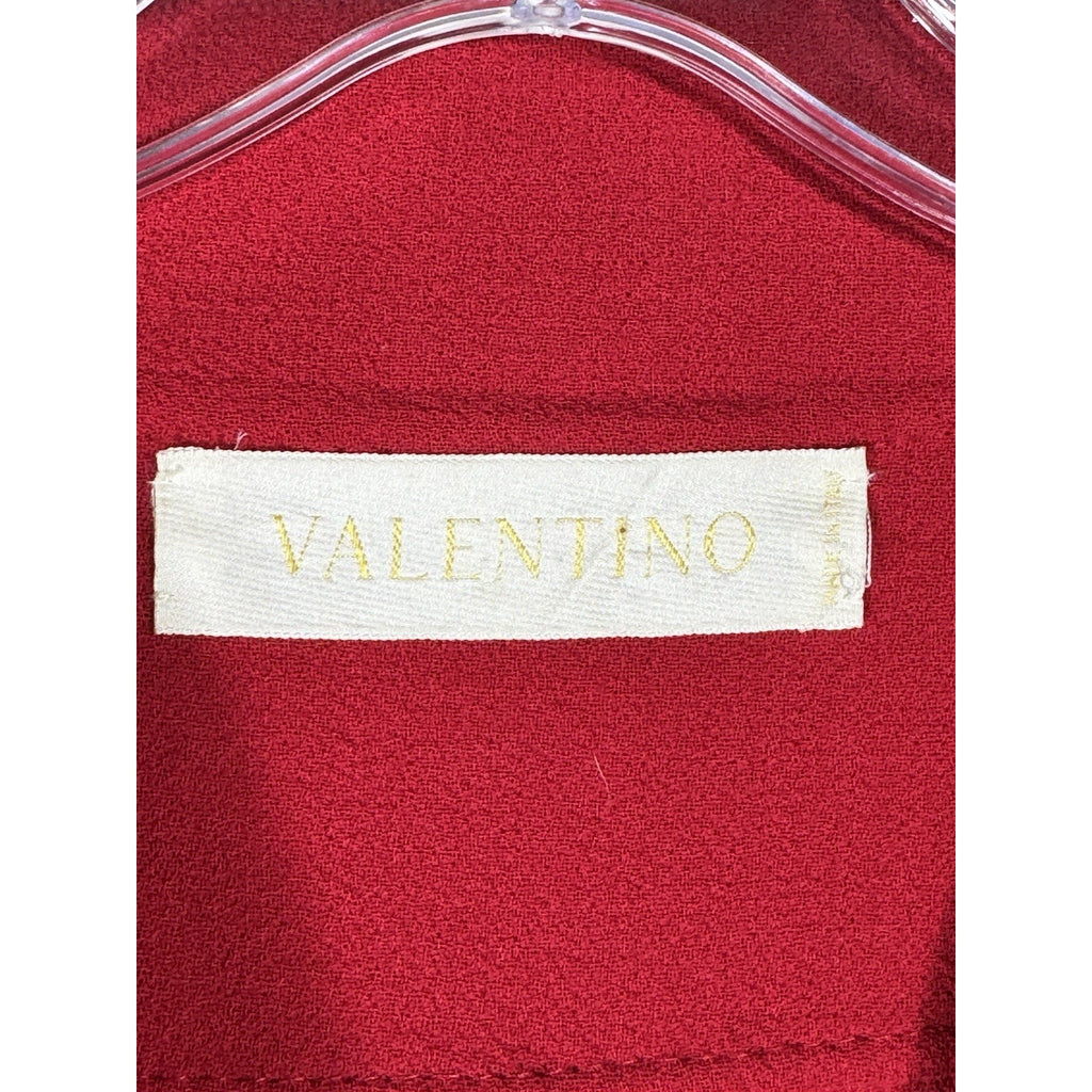 Rare Vtg Valentino Red Wool Blazer Jacket Women’s Medium Designer Made In Italy