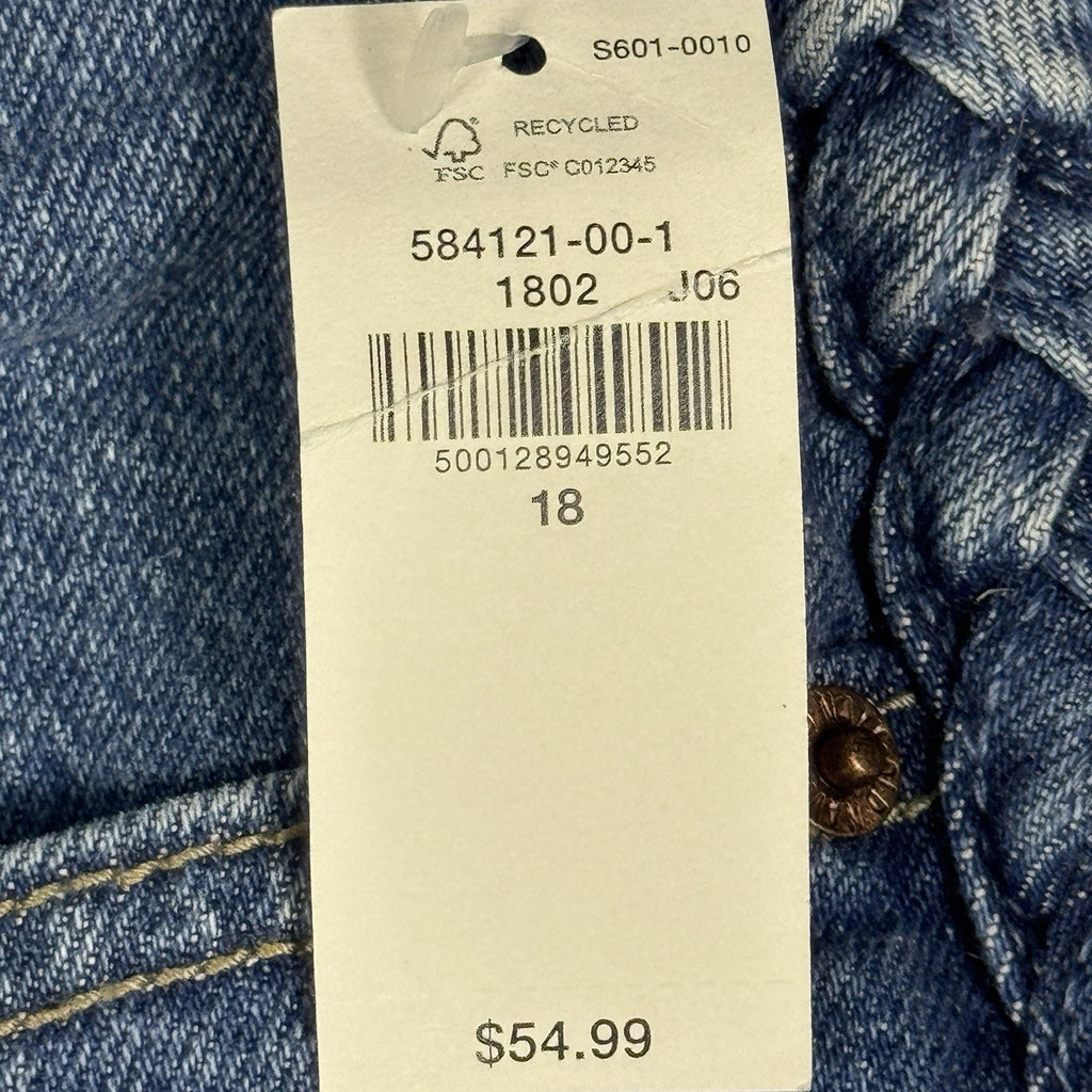 Old Navy Sky-Hi Wide Leg Braided Jeans Womens 18 Extra High Rise NWT Denim