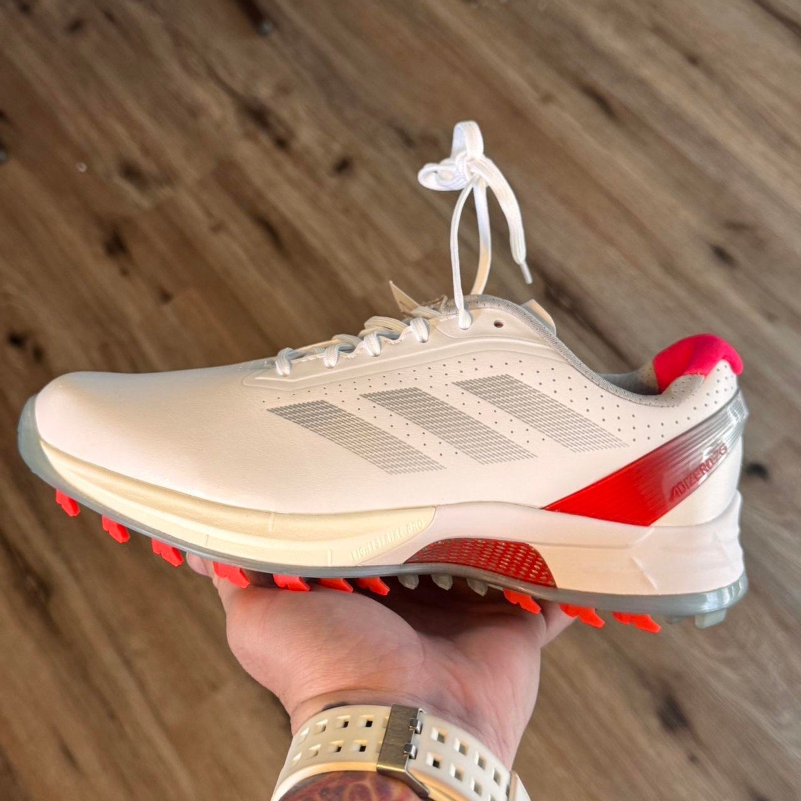 New  Women's Adidas Adizero ZG Golf Shoes IH9889 White Red sz 7.5 NWT