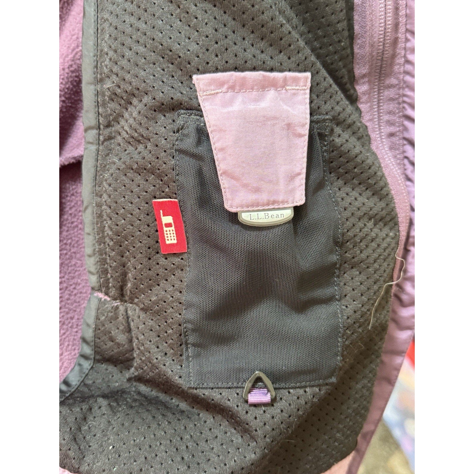 Vtg LL Bean Jacket Womens Petite Medium Purple Warm Up Fleece Lined Ski Snow M