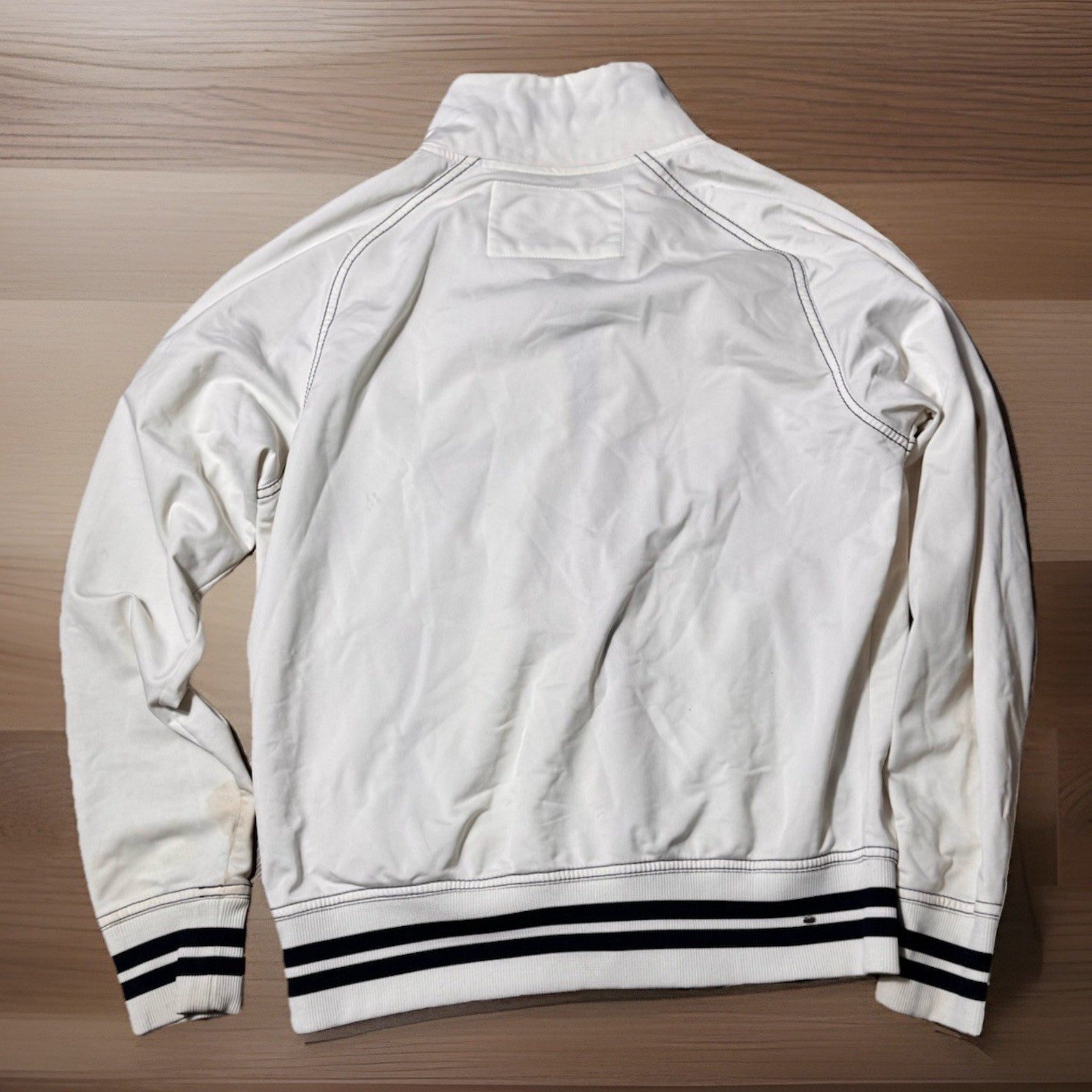 Vtg Y2K American Eagle AE Sportswear Womens White Varsity Full Zip Jacket Coat M