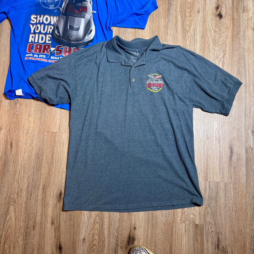 Corvette Car Show Polo Shirt Lot XL Beale Street Memphis TN ICCC 2011 2013 2016