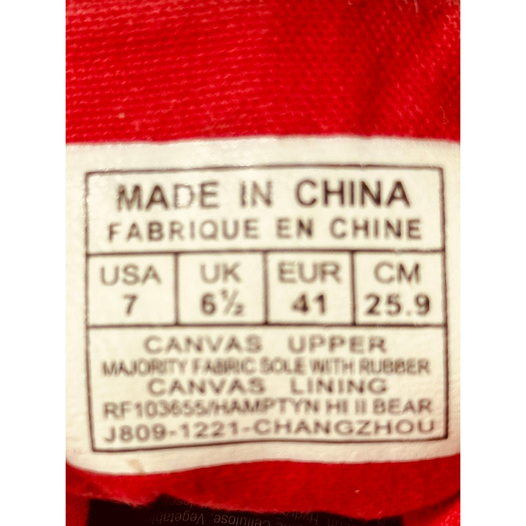 Polo Ralph Lauren Hamptyn Hi II Bear High Top Sneakers Red White Canvas Men’s 7