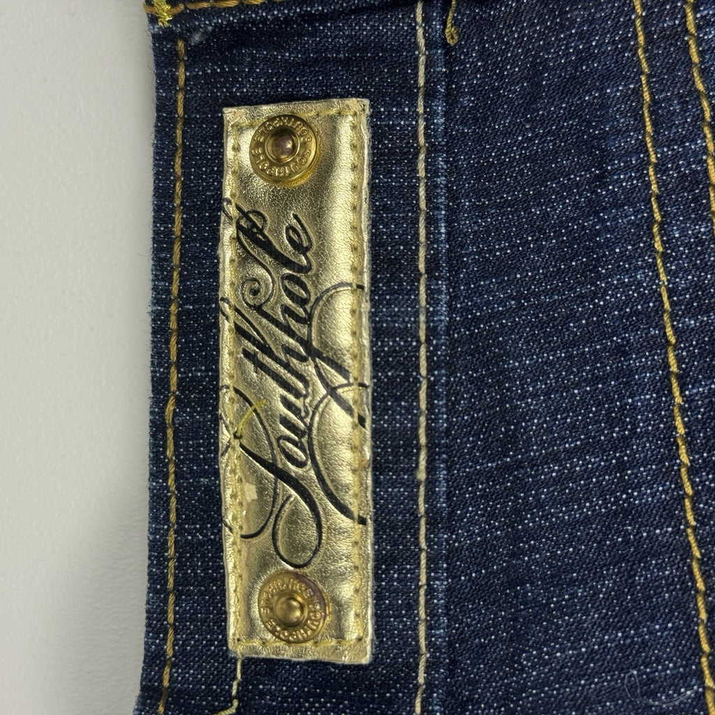 Southpole Studded Pocket Flare Bootcut Jeans Womens Size 11 Y2K Dark Wash