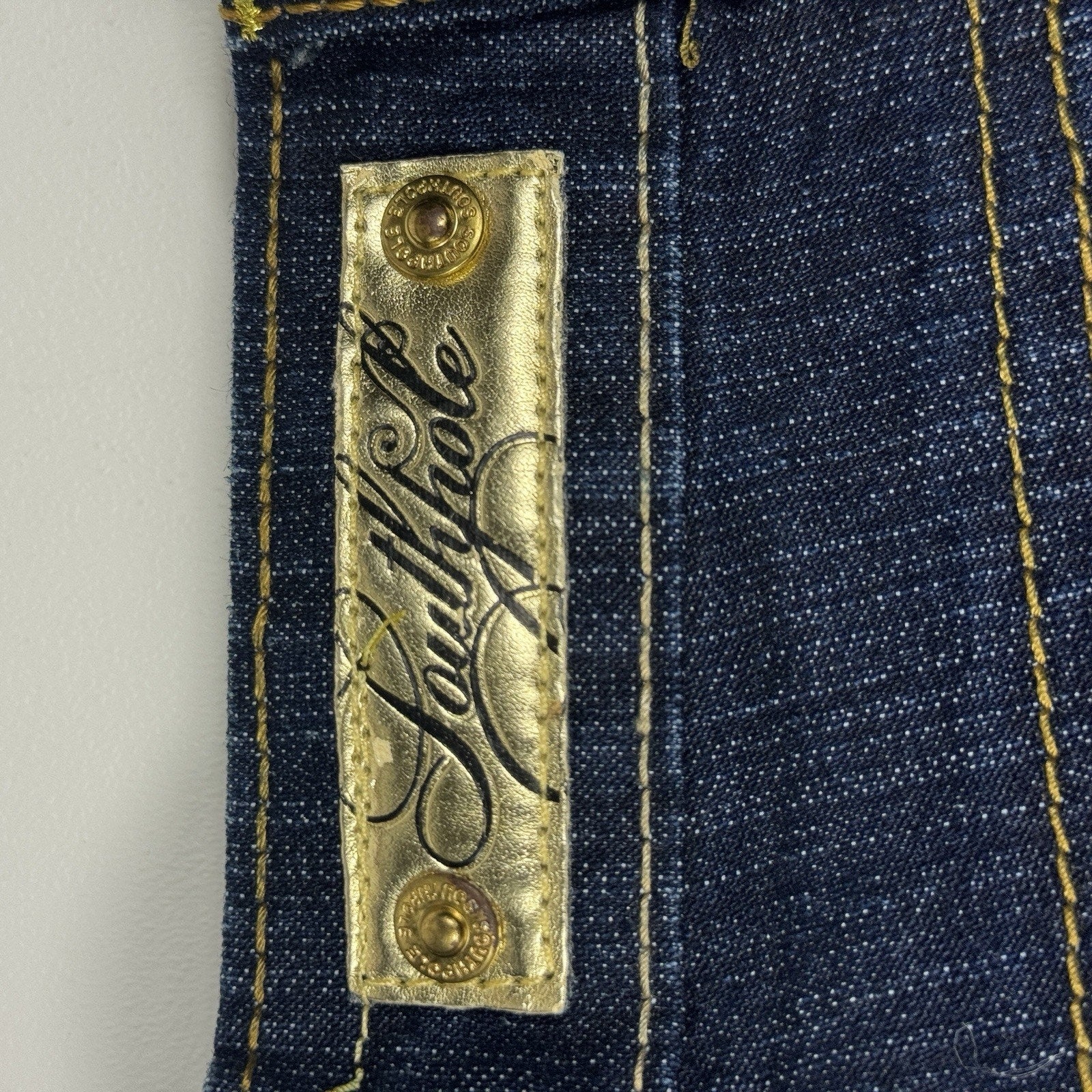 Southpole Studded Pocket Flare Bootcut Jeans Womens Size 11 Y2K Dark Wash