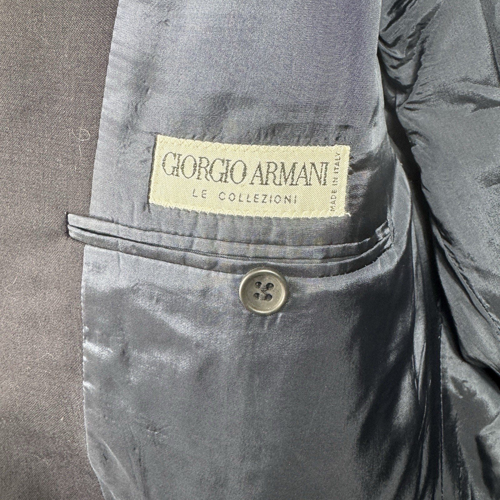 Vtg Giorgio Armani Le Collezioni 44L Blazer Sport Coat 100% Virgin Wool Italy