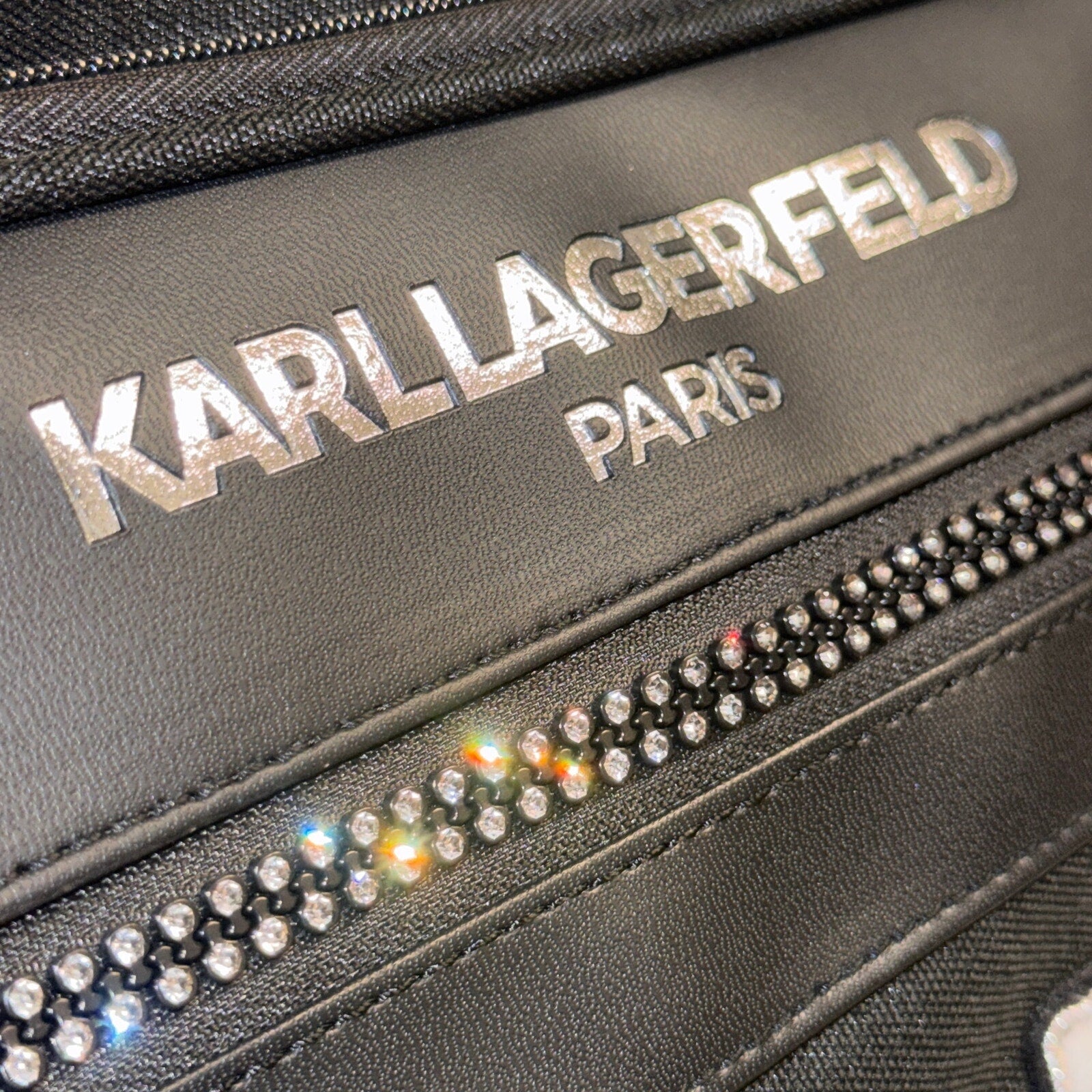 Karl Lagerfeld Paris Ikonik Rolling Weekender Duffel Carry On Luggage Black NWT