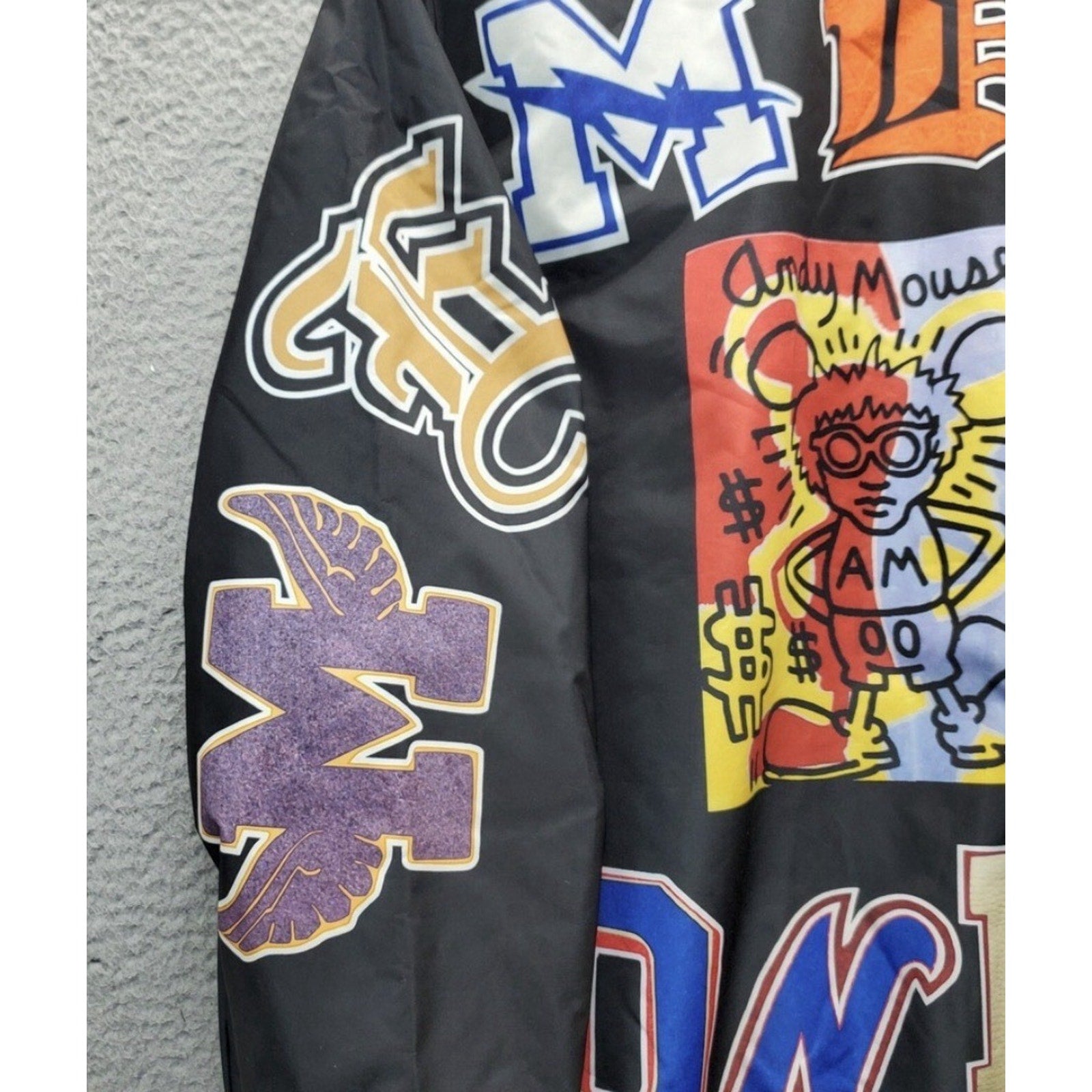 Rare Members Only x Keith Haring Bomber Jacket XL Black Tokyo Pop Andy Mouse NWT