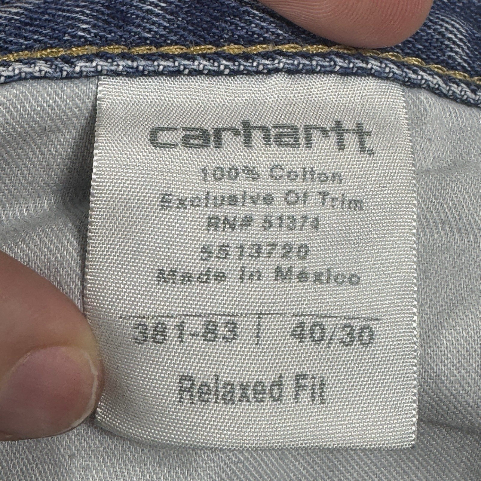 Carhartt B42 Relaxed Fit Jeans Mens 40x30 Distressed Workwear Denim Made Mexico
