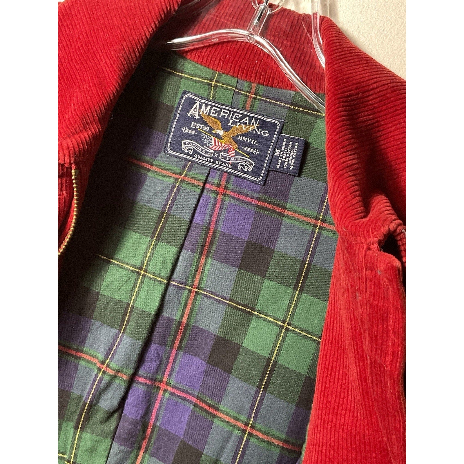 American Living Single Breasted Corduroy Jacket Women's Size M Rust Orange