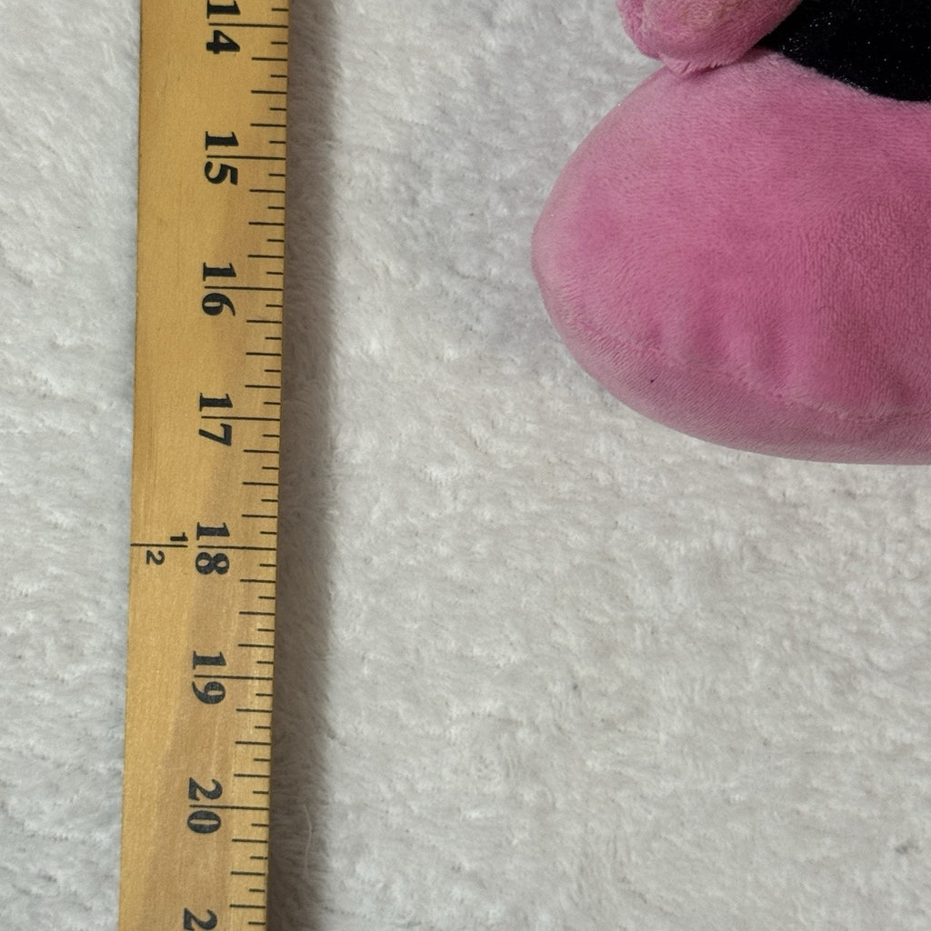 Disney Parks Minnie Mouse Plush 18” Pink Polka Dot Dress Bow Theme Park Used