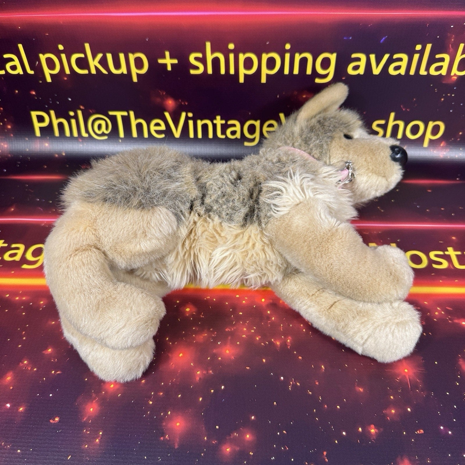Rare Early 2000s Douglas Cuddle Toys Tyson Wolf #1836 Pink Tag Retired Plush HTF