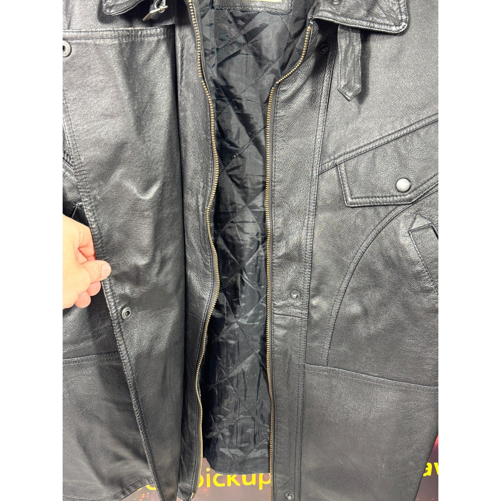 Men's Vintage Wilda Genuine Leather Black Motorcycle Jacket Made in USA Large