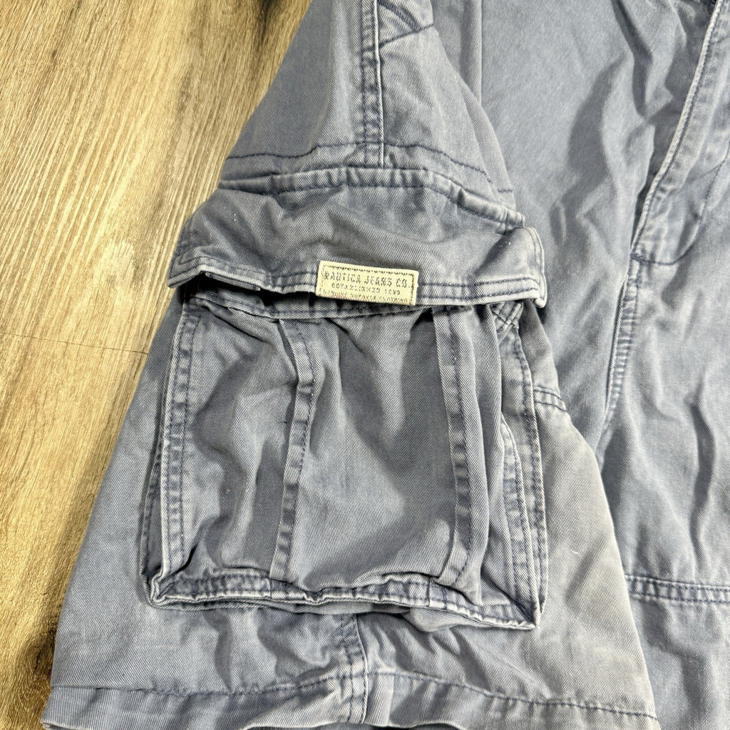 Nautica Jeans Co Baggy Cargo Shorts Men’s 38 Navy Blue Cotton Y2K