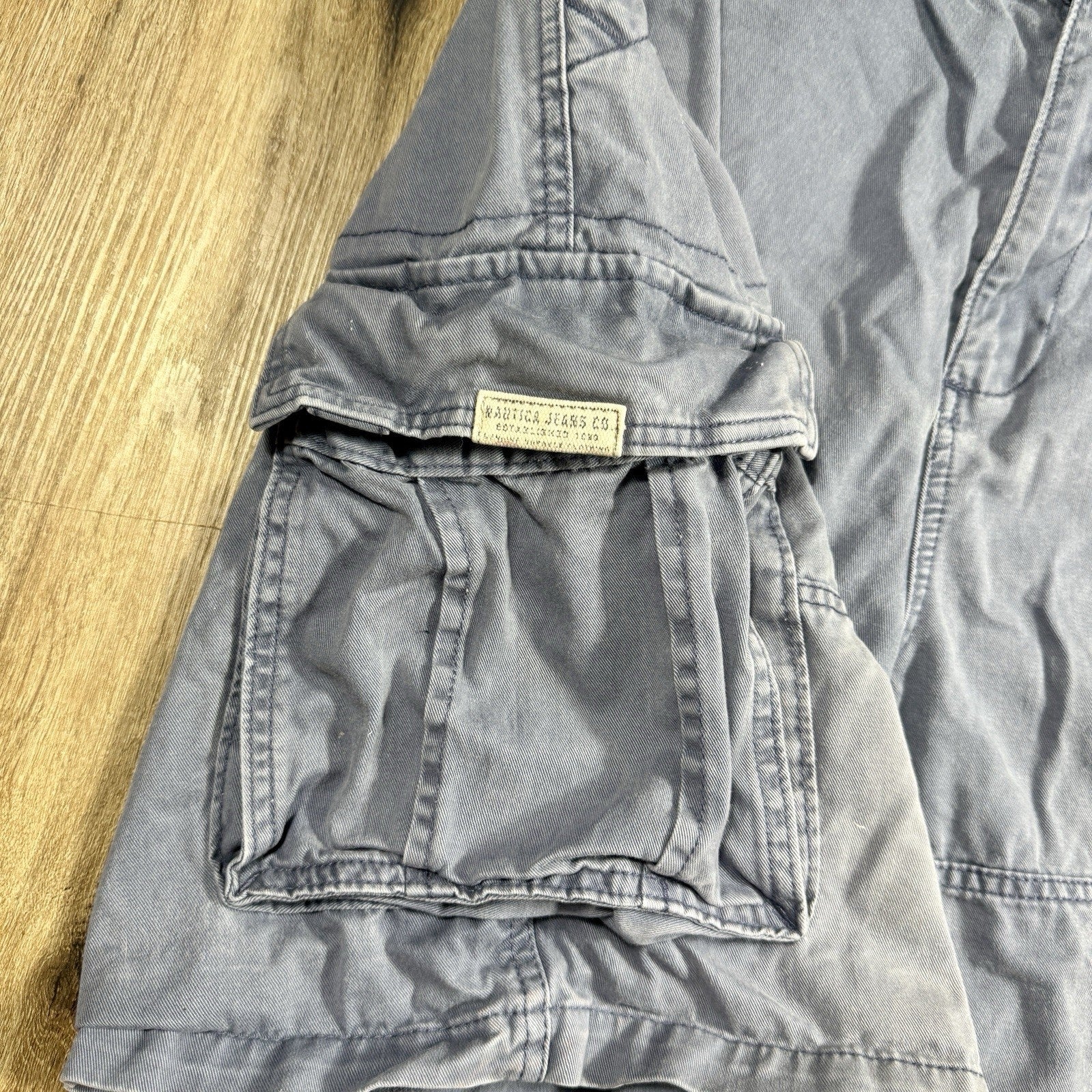 Nautica Jeans Co Baggy Cargo Shorts Men’s 38 Navy Blue Cotton Y2K