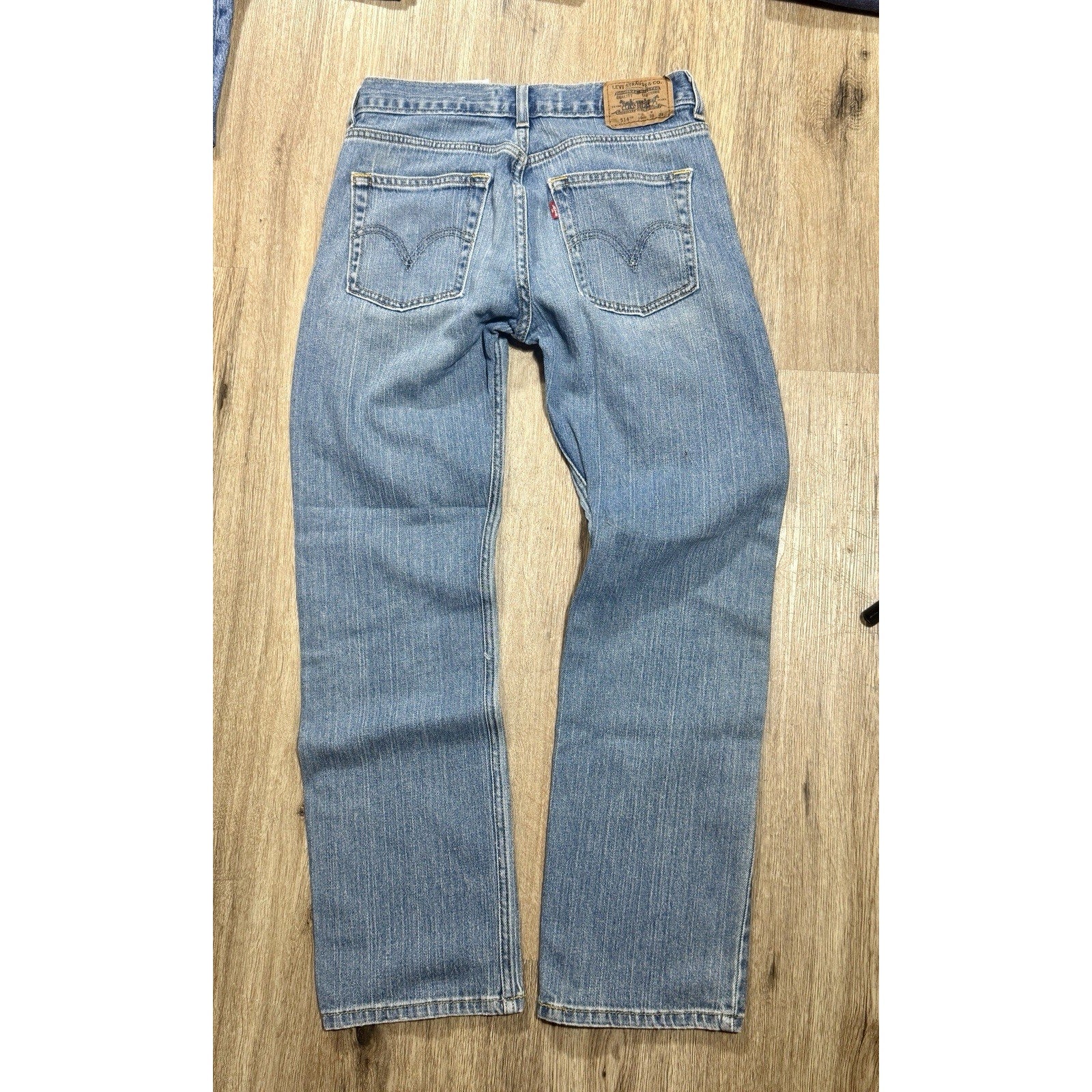 Levi's 514 Slim Straight Jeans Mens 28x28 Boys 16 Regular Light Wash Denim