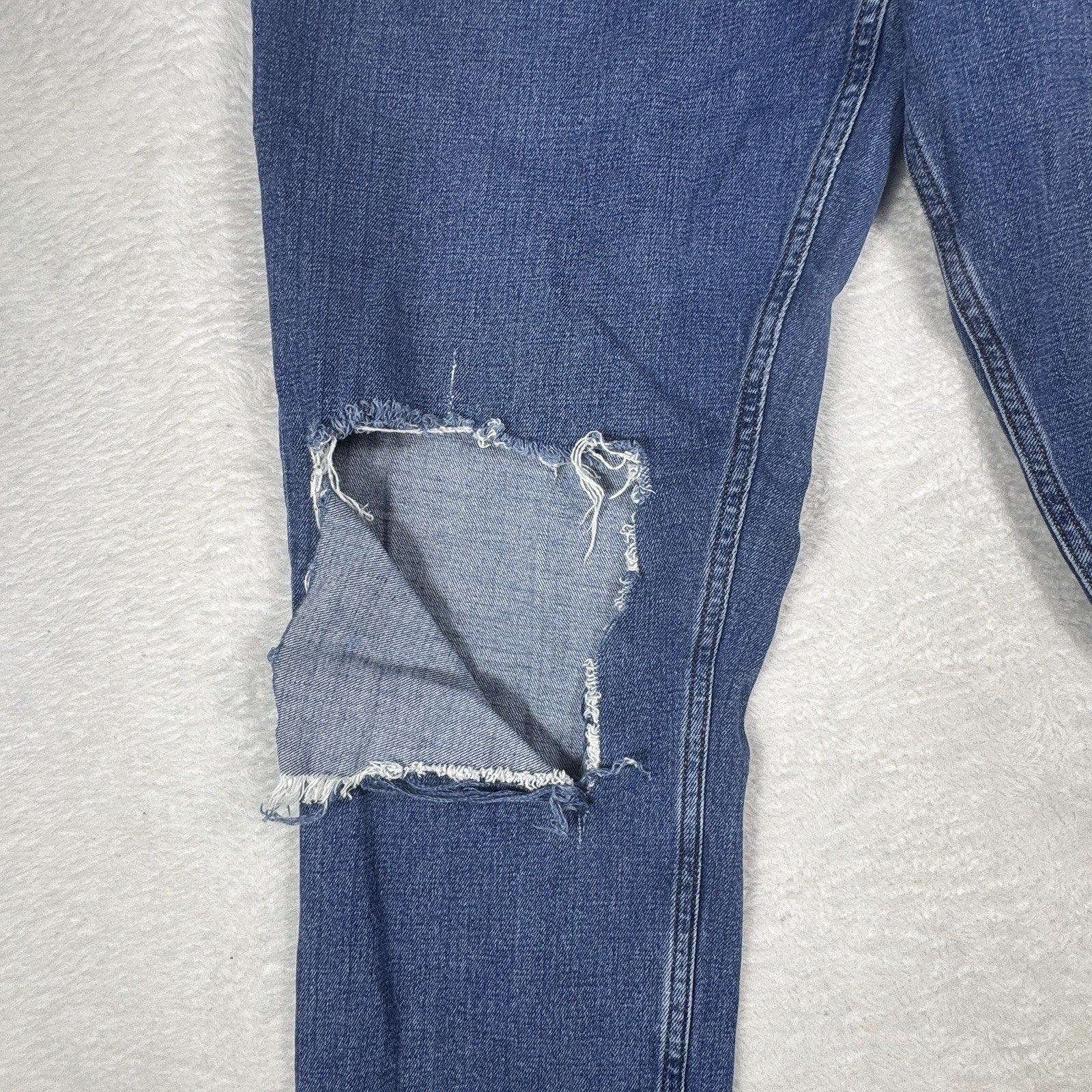 Abercrombie & Fitch Curve Love High Rise Distressed Skinny Jeans Womens 33 16L