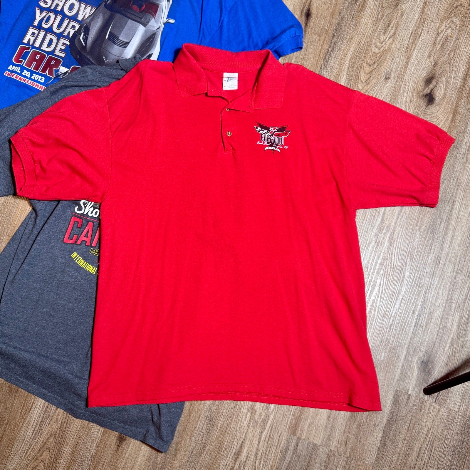 Corvette Car Show Polo Shirt Lot XL Beale Street Memphis TN ICCC 2011 2013 2016