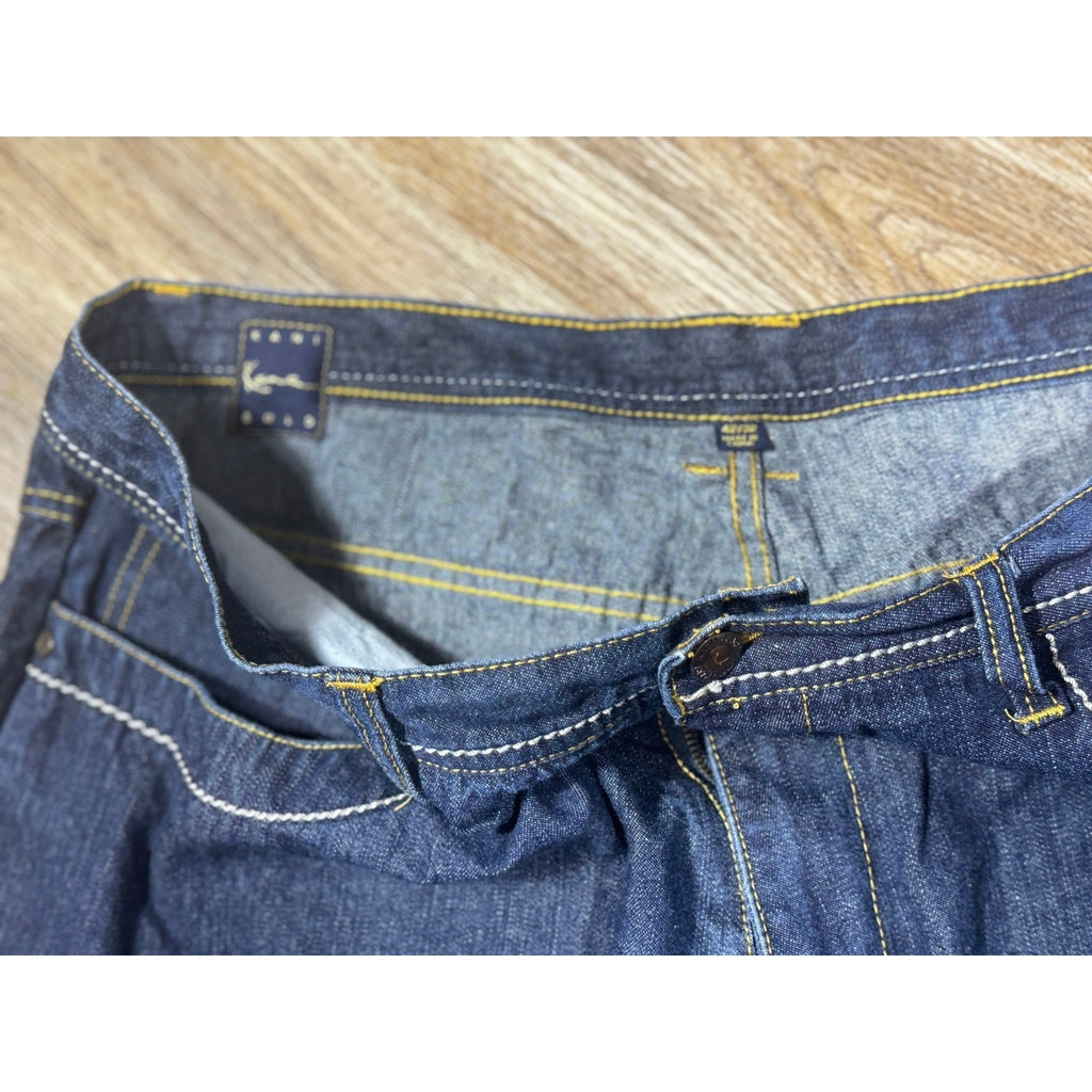 Karl Kani Gold Dark Wash Baggy Loose Fit Denim Jeans Men’s Size 42x32 Y2K Hip Hop Streetwear