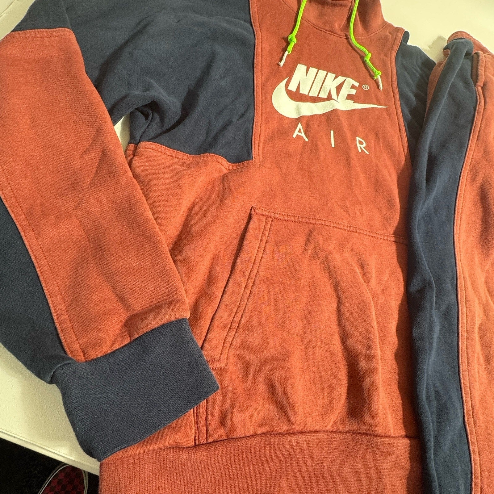 Nike Air Matching Hoodie Jogger Set Small Red Navy DR8948-661 Sportswear